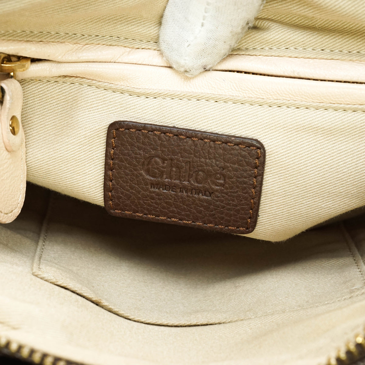 Chloe Paraty Hand Bag Leather Brown