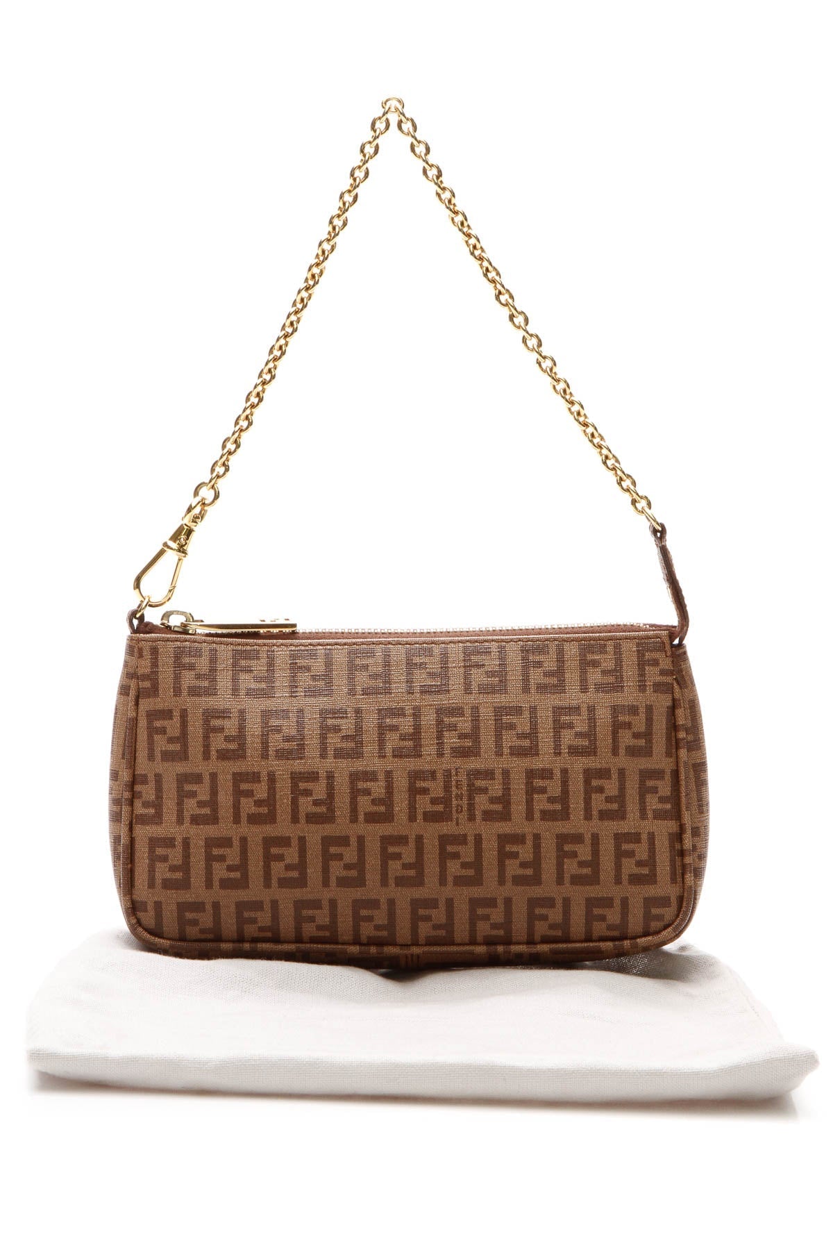 Zucchino Chain Pochette Accessories Bag - Tan