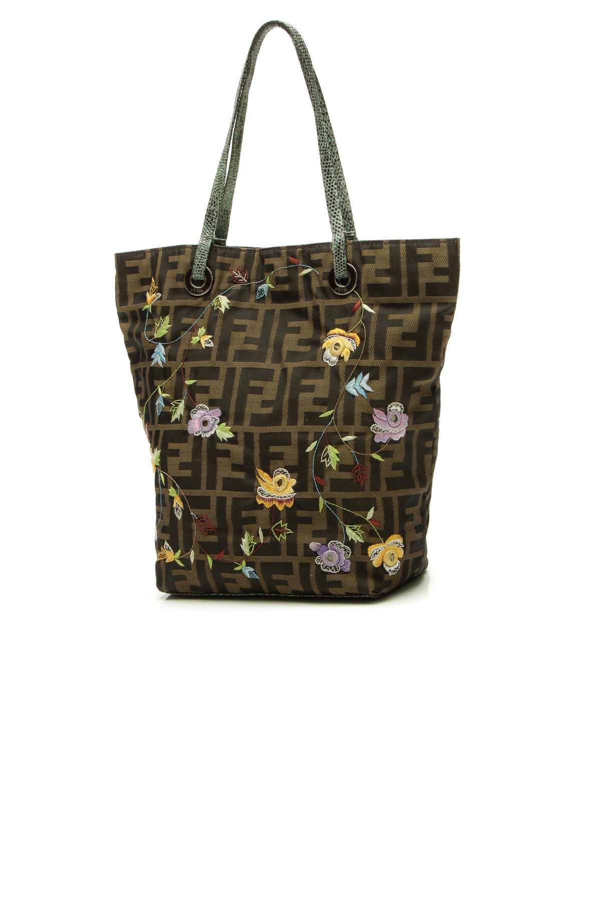 Floral Embroidered Small Tote Bag - Zucca