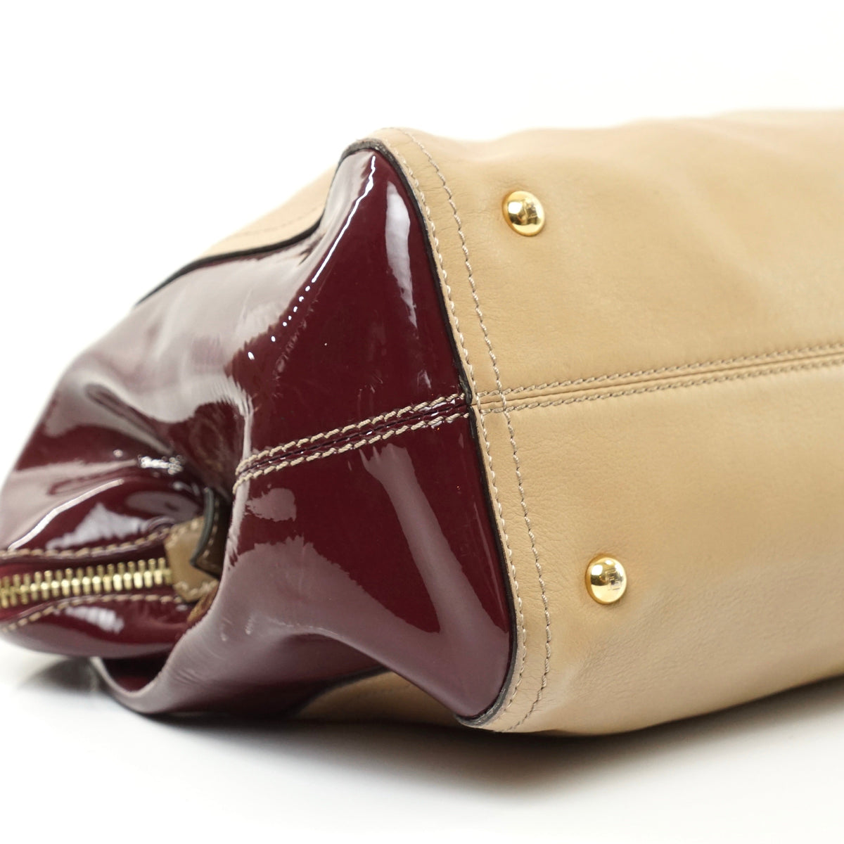 Fendi Chameleon Hand Bag Burgundy