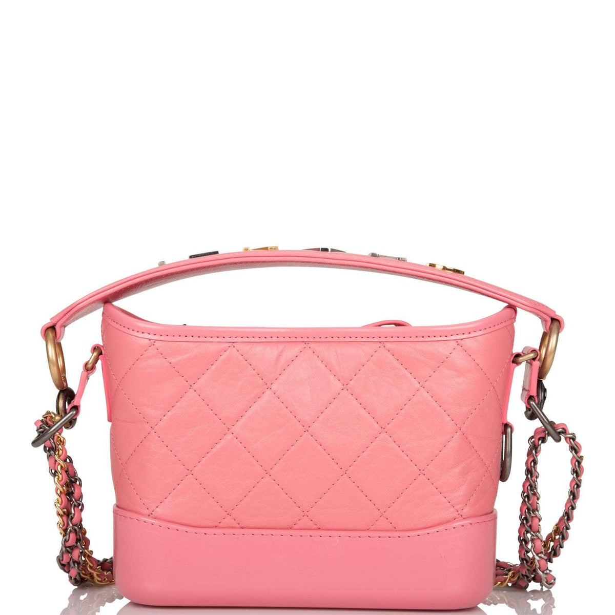 Chanel Gabrielle 20 Hobo Bag Pink Lambskin Mixed Metal Hardware
