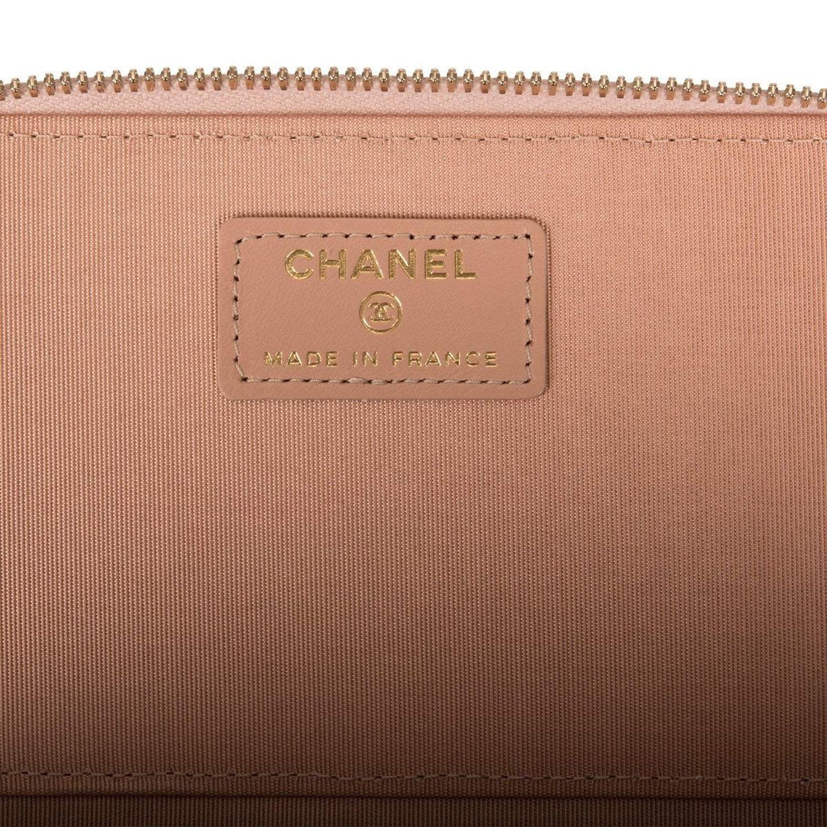 Chanel Beige Quilted Lambskin Small Top Handle Vanity Bag Antique Gold Hardware