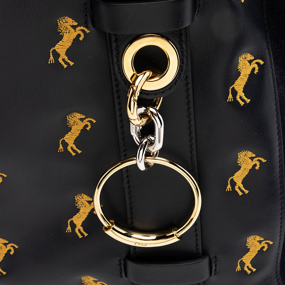 Chloe Calfskin Little Horses Tao Zipped Tote (SHF-18149)