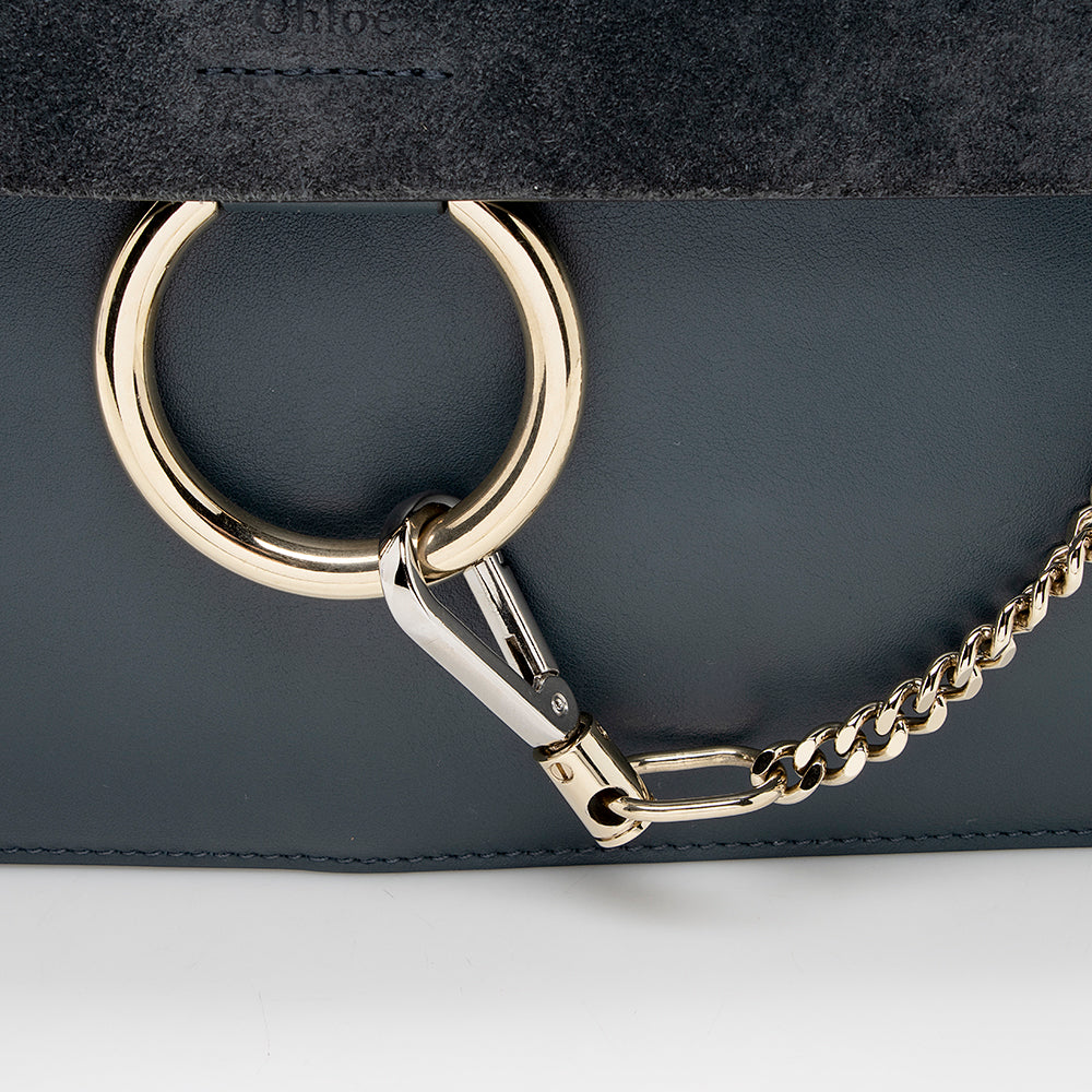 Chloe Calfskin Suede Faye Medium Shoulder Bag (SHF-18263)