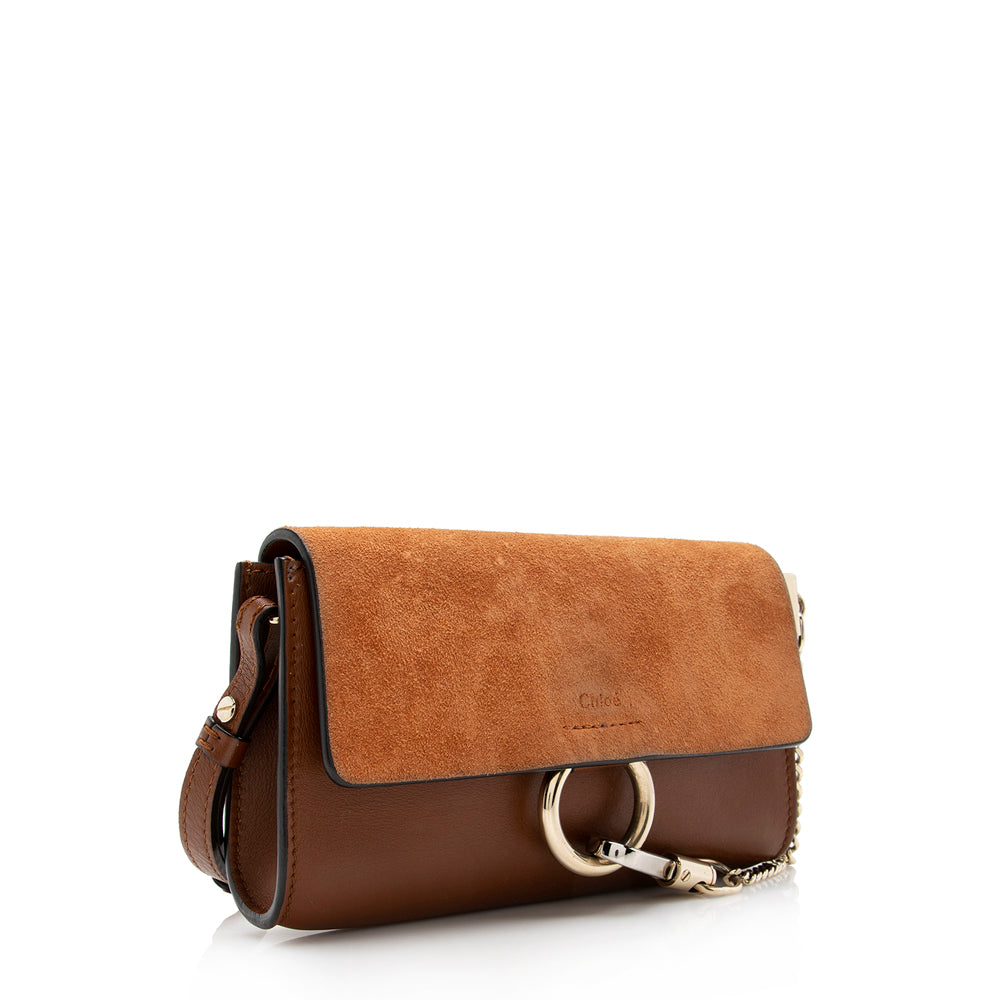 Chloe Calfskin Suede Faye Mini Shoulder Bag (SHF-16814)