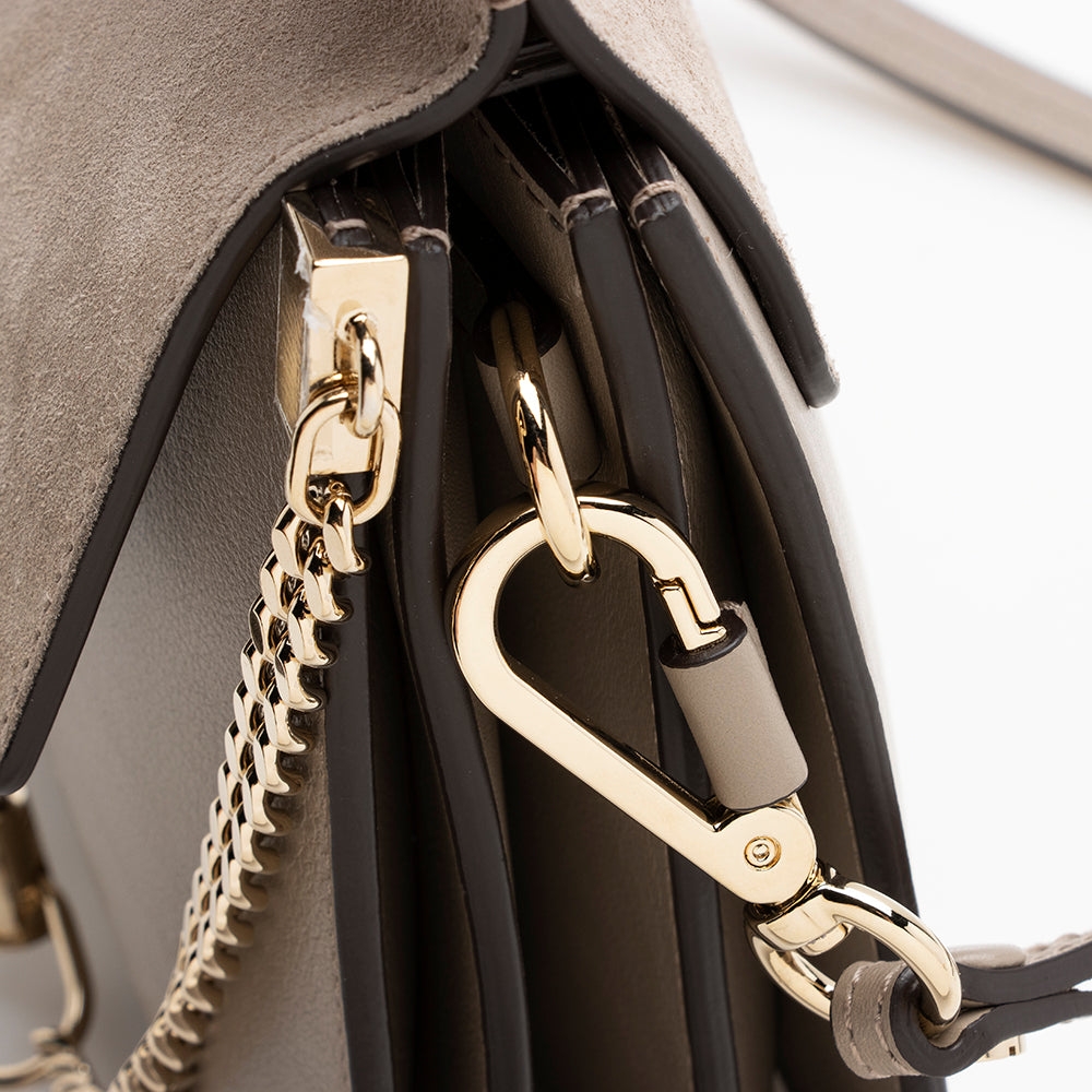 Chloe Calfskin Suede Faye Top Handle Shoulder Bag (SHF-14475)