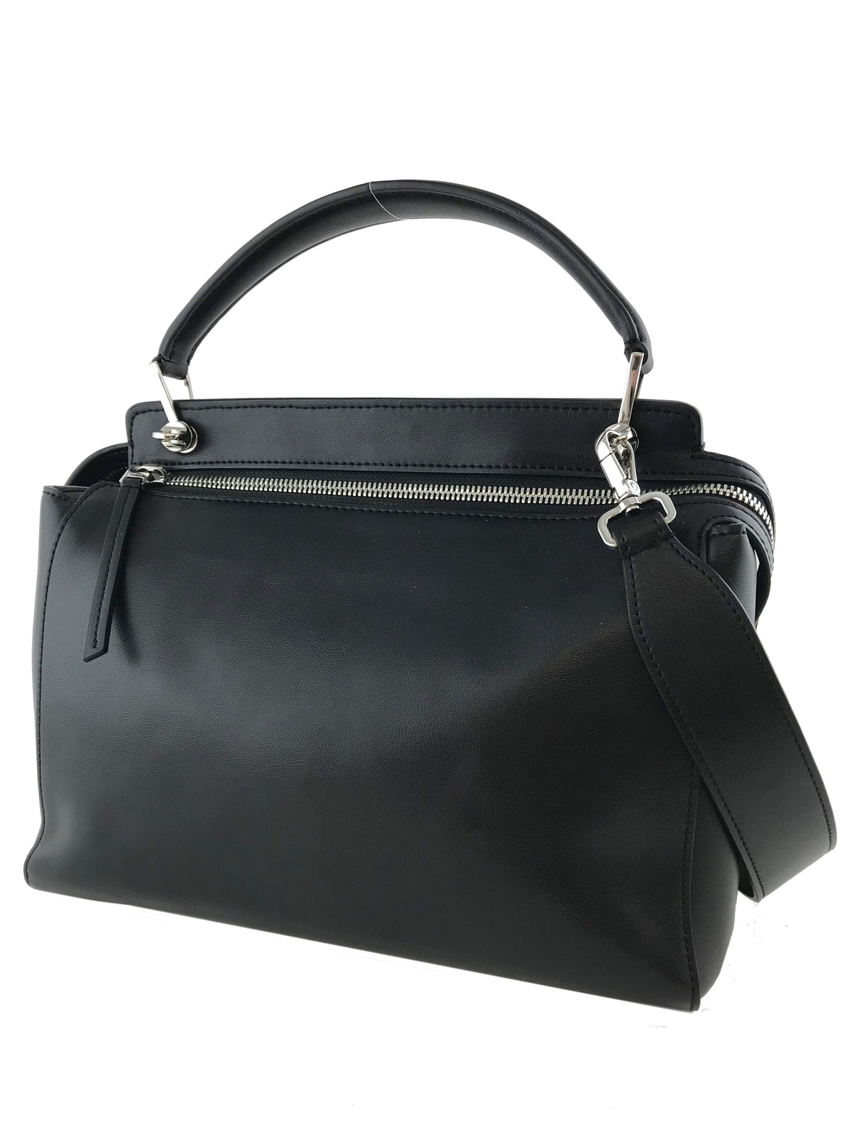 Fendi Dotcom Flower Medium Leather Satchel with Strap