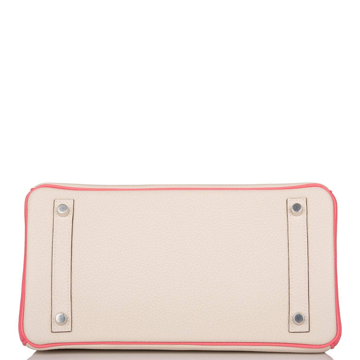 Hermes Birkin 30cm Bi-Color Craie and Rose Lipstick Clemence Palladium Hardware