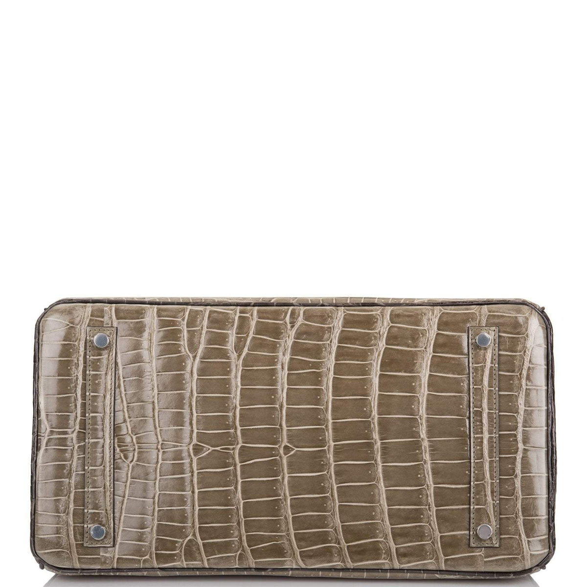 Hermes Birkin 35cm Bi-Color Gris Tourterelle and Graphite Shiny Porosus Crocodile Brushed Palladium Hardware