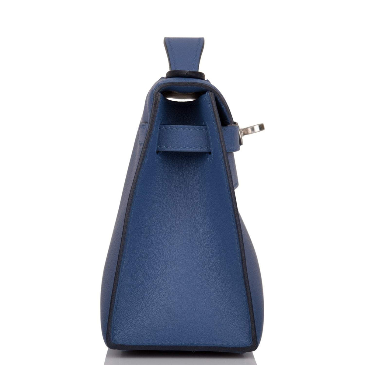 Hermes Kelly Pochette Bleu Brighton Swift Palladium Hardware