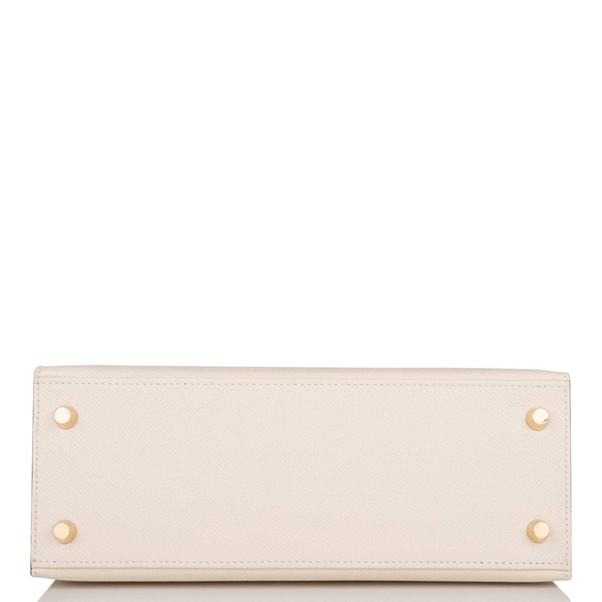Hermes Kelly 25cm Bi-Color Craie and Etoupe Epsom Sellier Brushed Gold Hardware