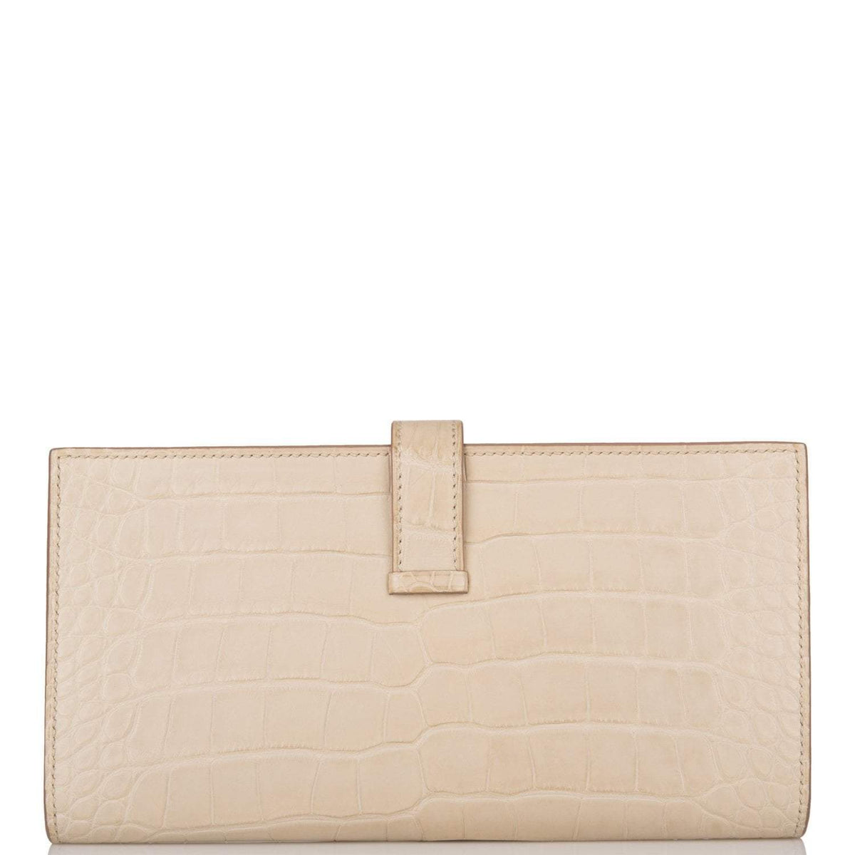 Hermes Beton Matte Alligator Bearn Wallet Palladium Hardware