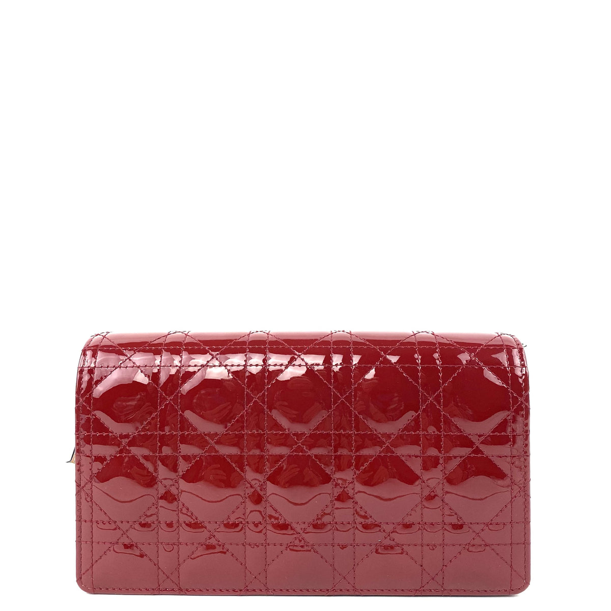 CHRISTIAN DIOR Lady Dior Pouch Red Patent