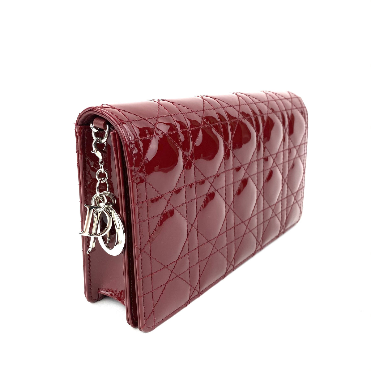 CHRISTIAN DIOR Lady Dior Pouch Red Patent