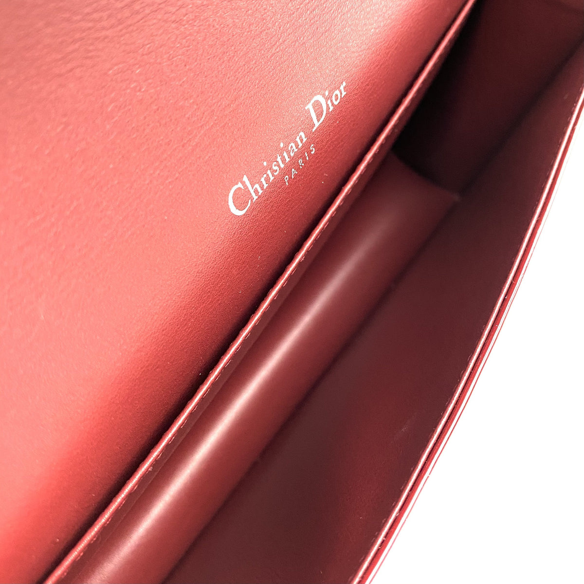 CHRISTIAN DIOR Lady Dior Pouch Red Patent