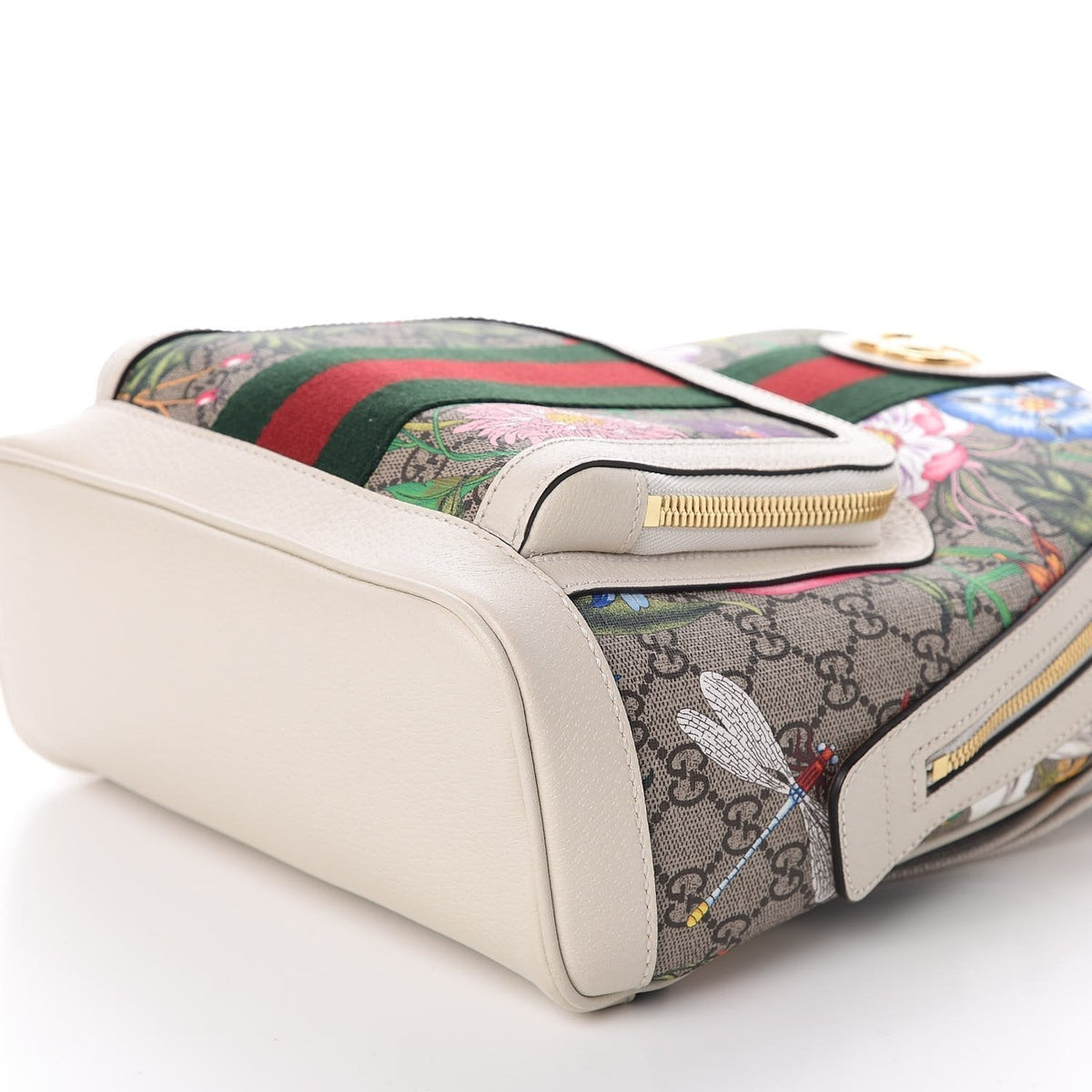 Gucci Ophidia White GG Supreme Monogram Flora Web Small Day Backpack 547965