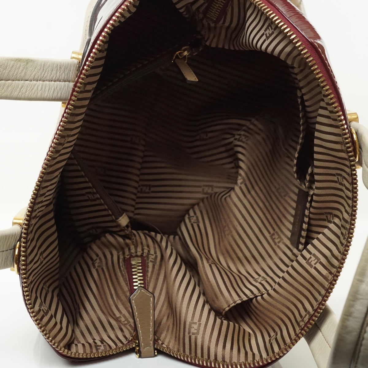Fendi Chameleon Hand Bag Burgundy