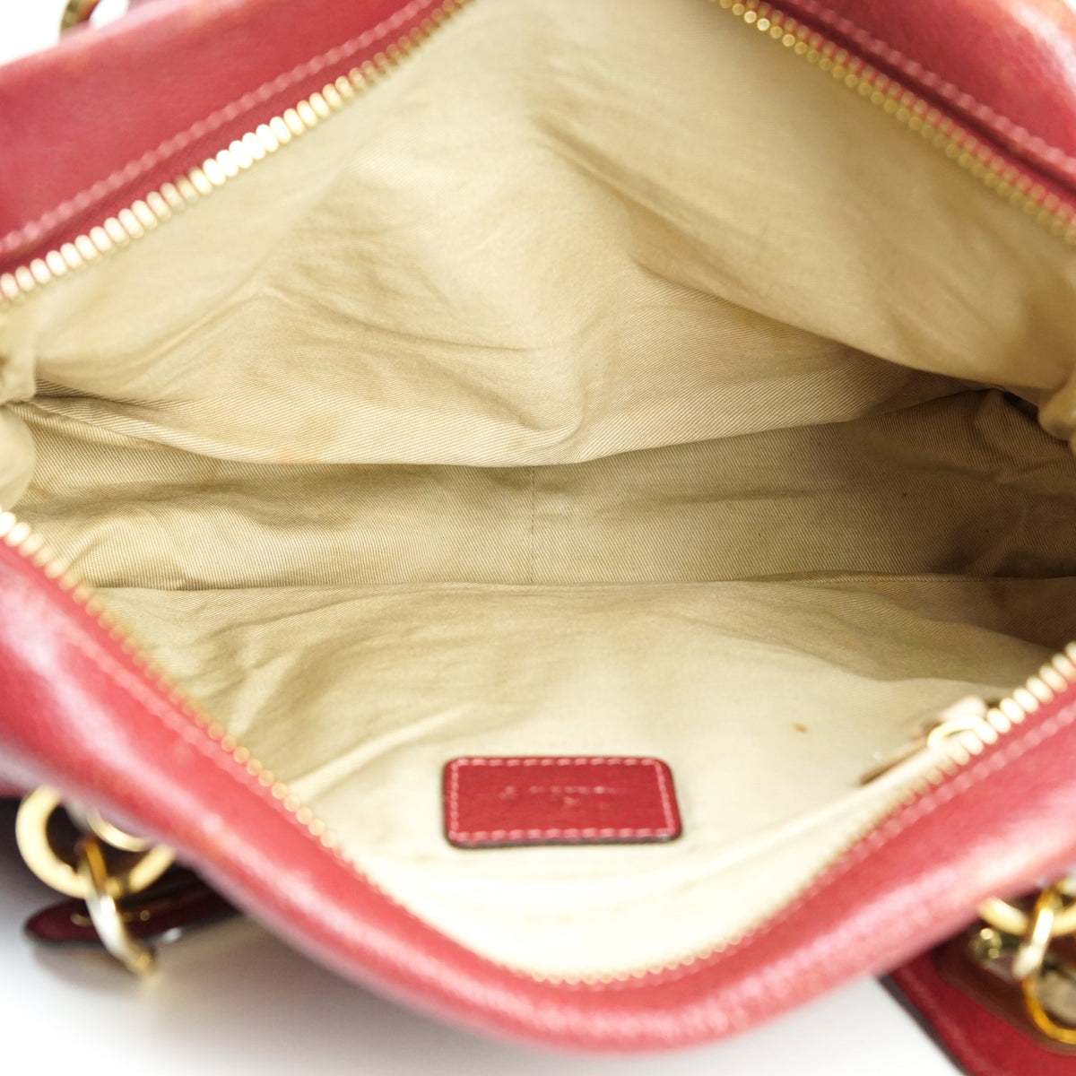 Chloe Paraty Hand Bag Red Leather