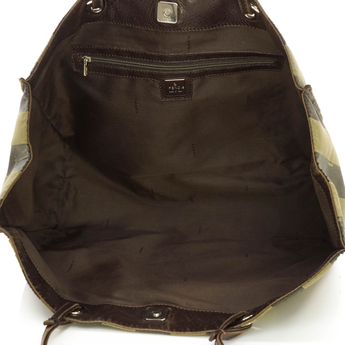 Fendi Tote Bag Black Coated Canvas