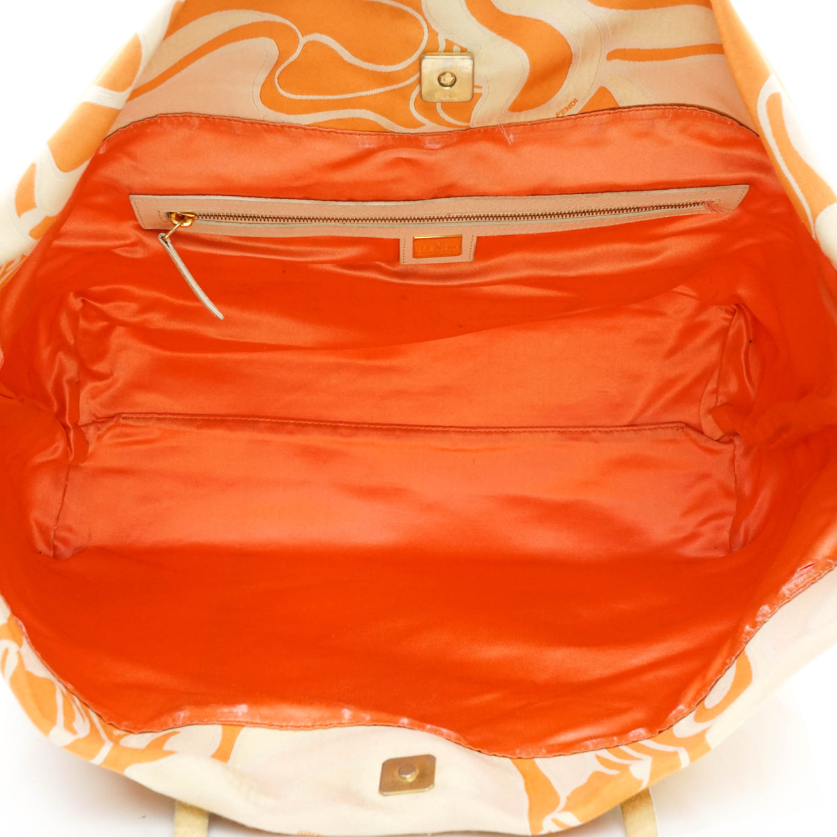 Fendi Tote Bag Orange Fabric
