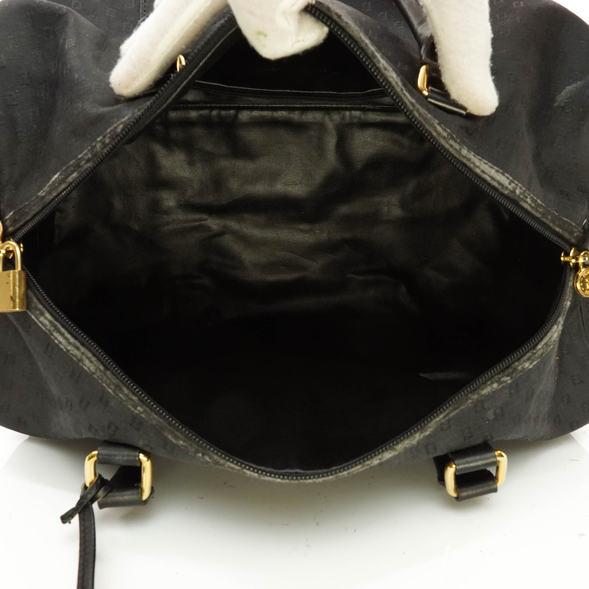 Fendi Zucca Boston Hand Bag Canvas