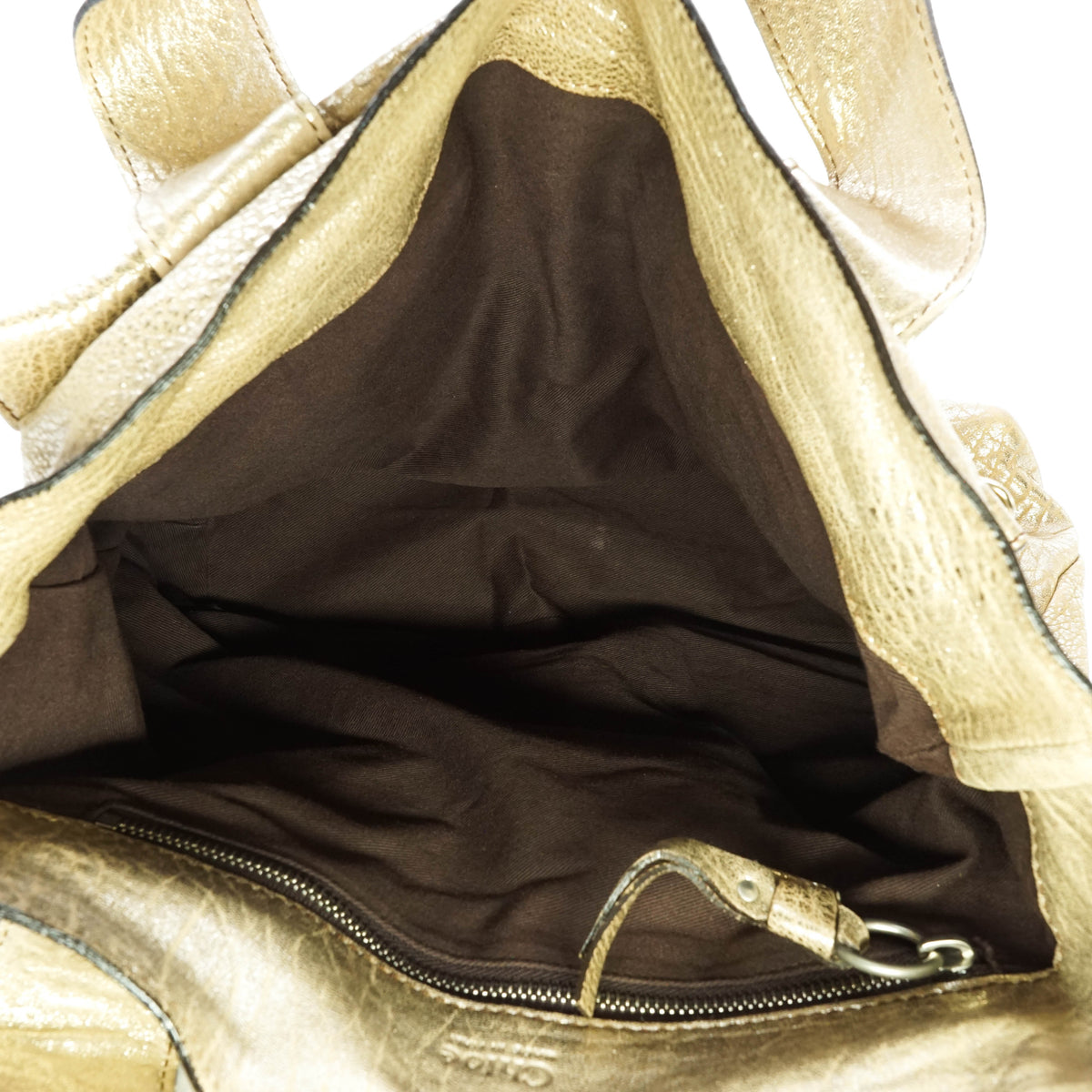 Chloe Tote Bag Gold Leather