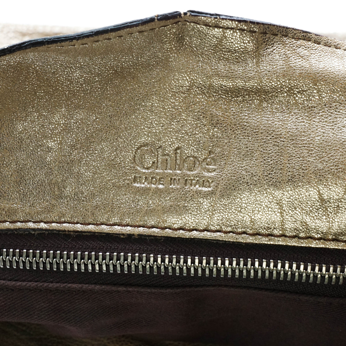 Chloe Tote Bag Gold Leather