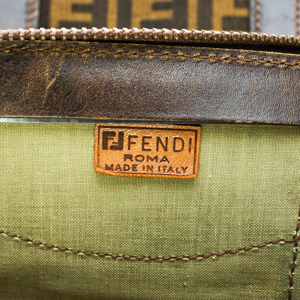 Fendi Travel Bag Brown Zukka Canvas