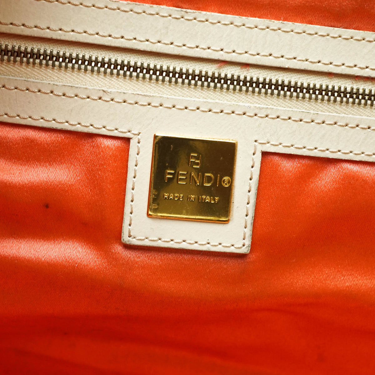 Fendi Tote Bag Orange Fabric