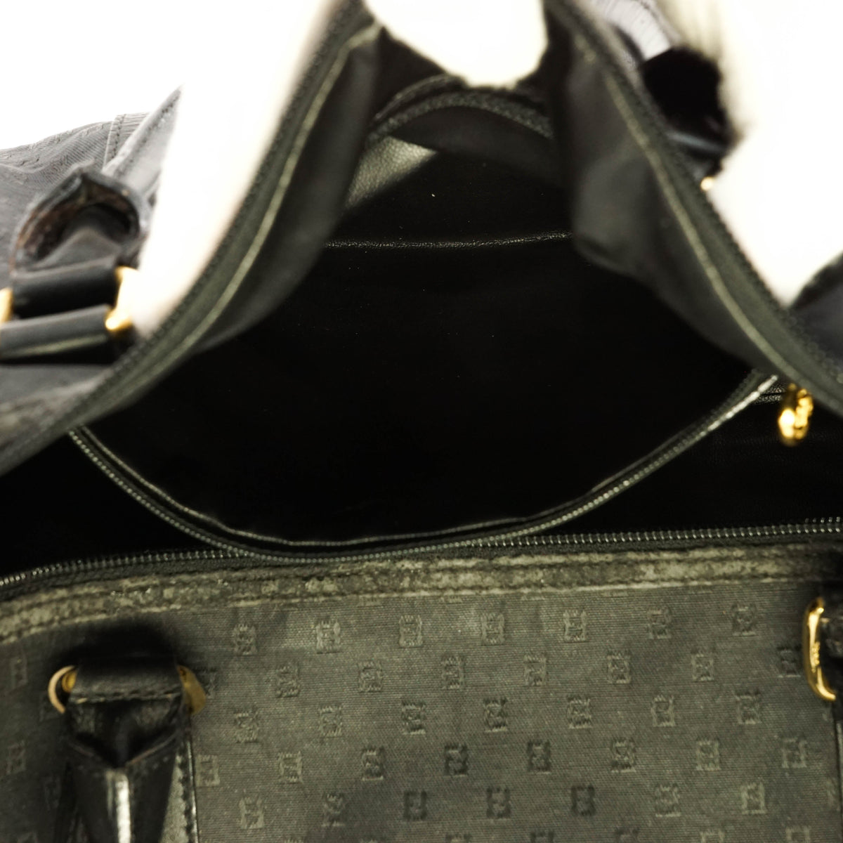 Fendi Zucca Boston Hand Bag Canvas
