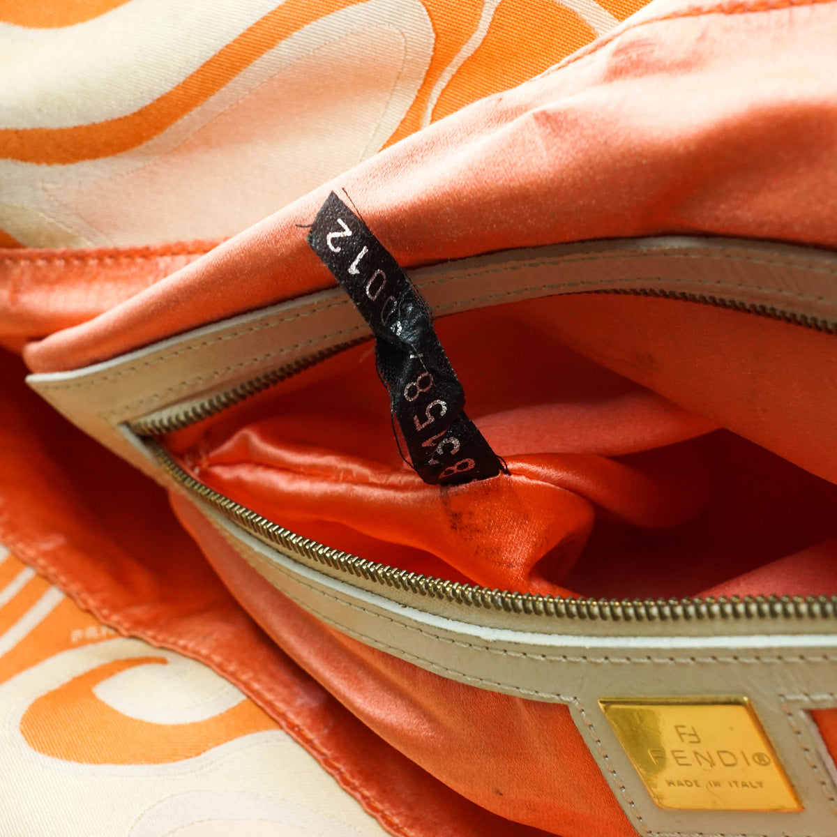 Fendi Tote Bag Orange Fabric