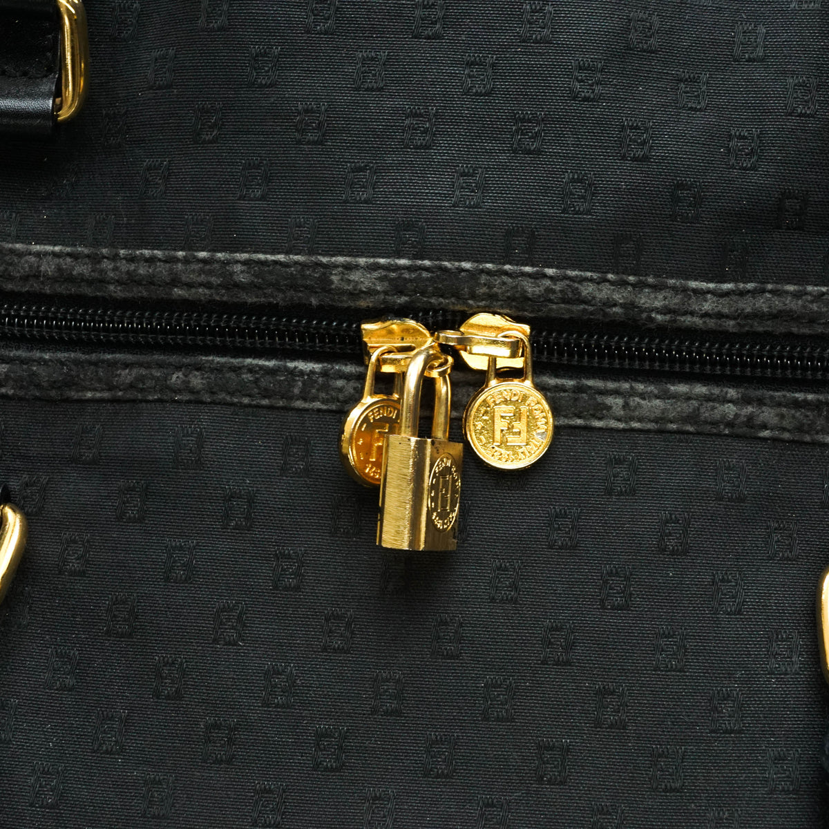 Fendi Zucca Boston Hand Bag Canvas