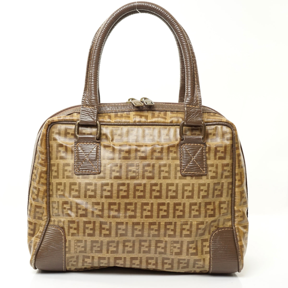 Fendi Zucchino Hand Bag Light Brown