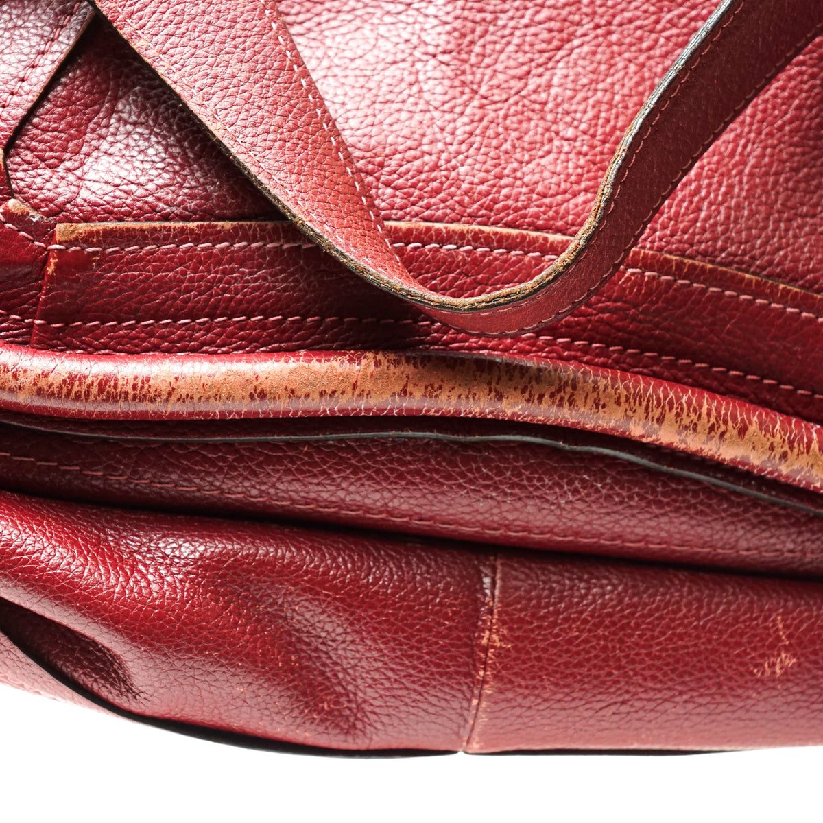 Chloe Paraty Hand Bag Red Leather
