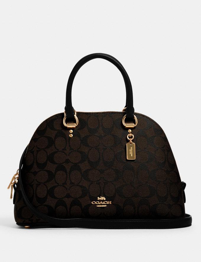 Leather Signature Katy Satchel Brown