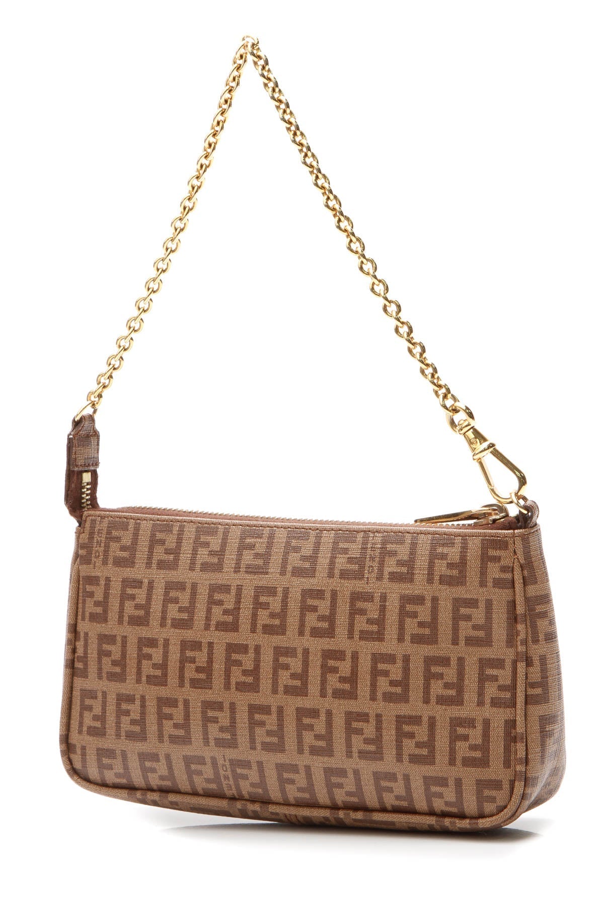 Zucchino Chain Pochette Accessories Bag - Tan