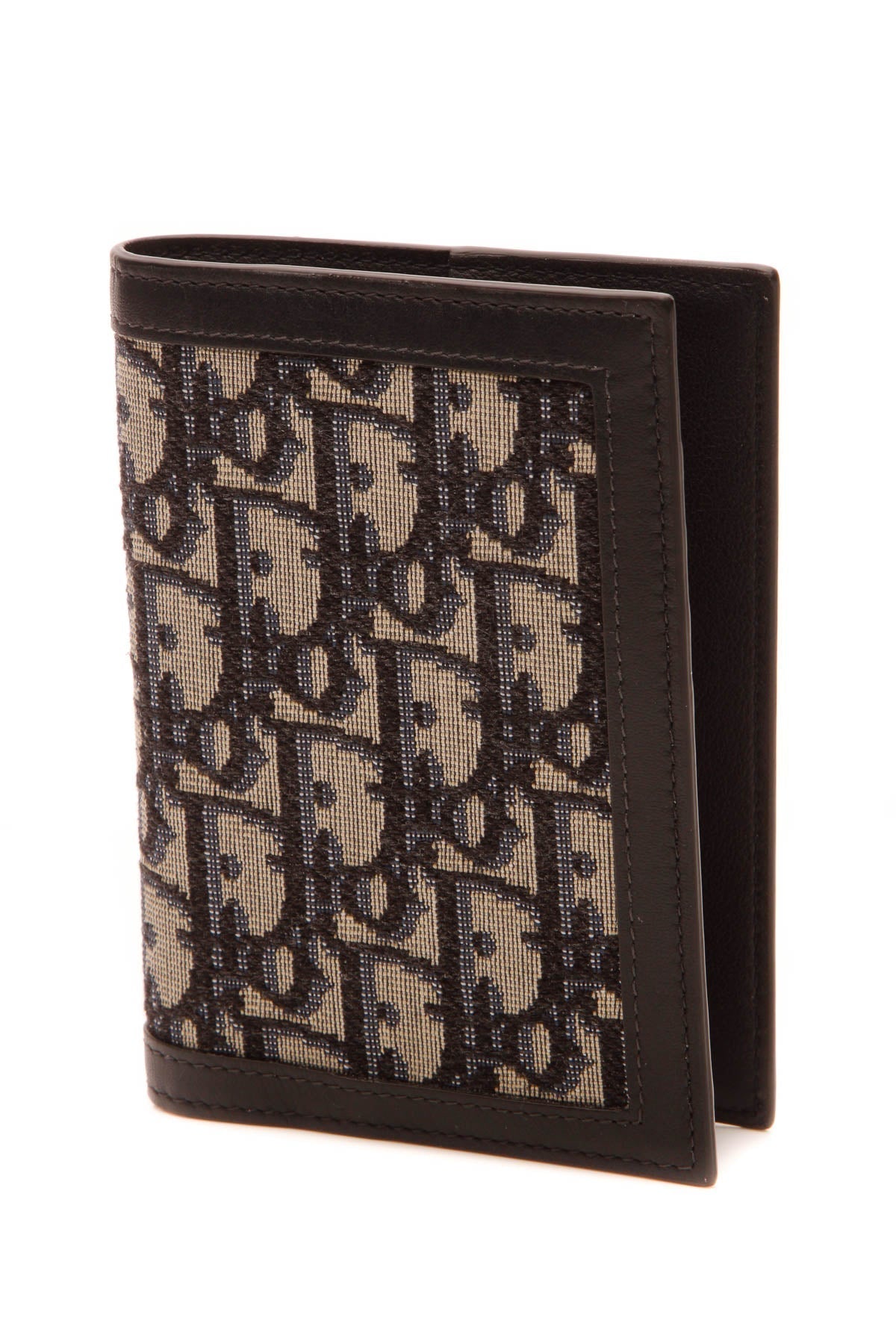 Oblique Passport Cover - Navy/Black Diorissimo