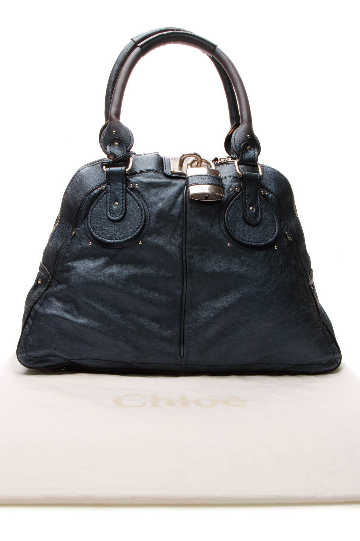 Large Dome Paddington Bag - Metallic Blue