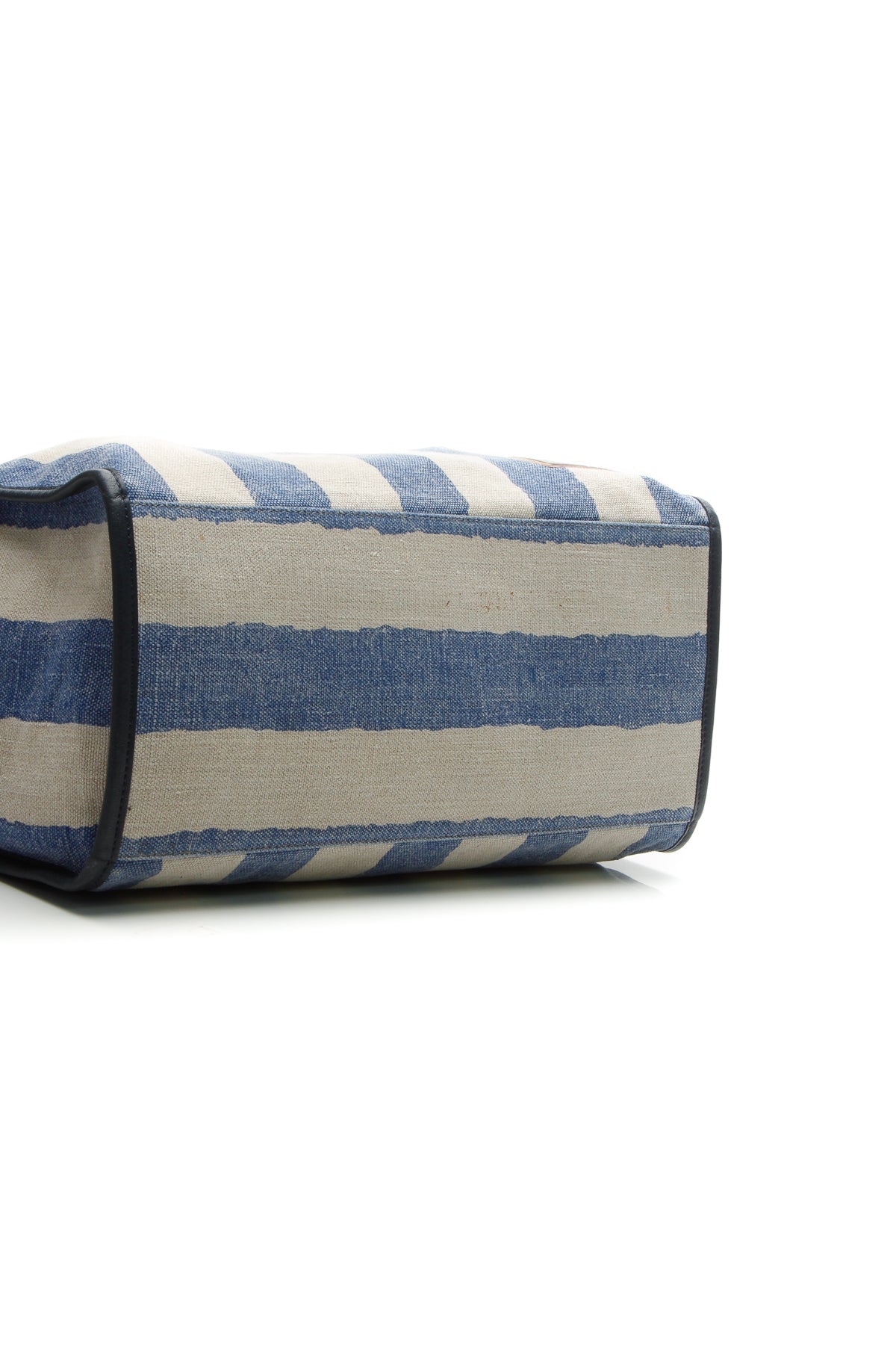 Sports Patches Striped Tote Bag - Blue/Beige
