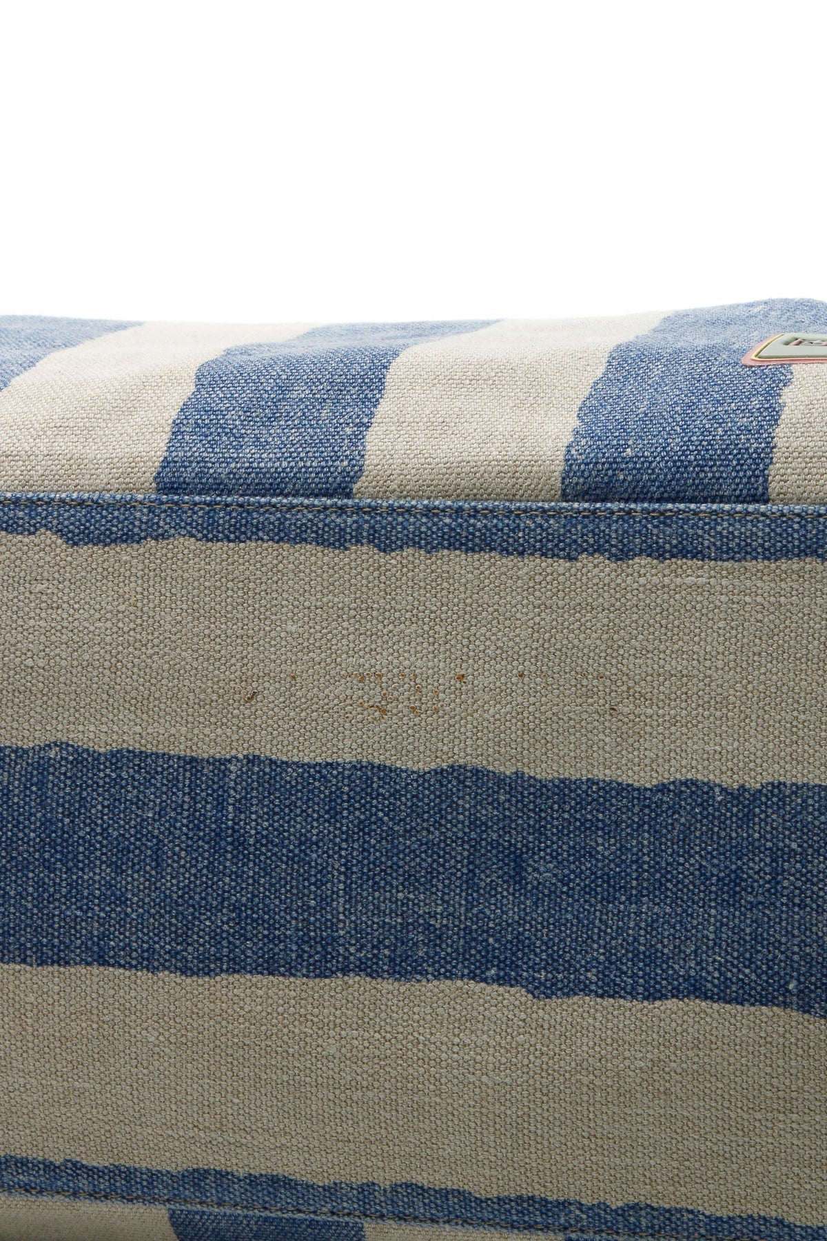 Sports Patches Striped Tote Bag - Blue/Beige