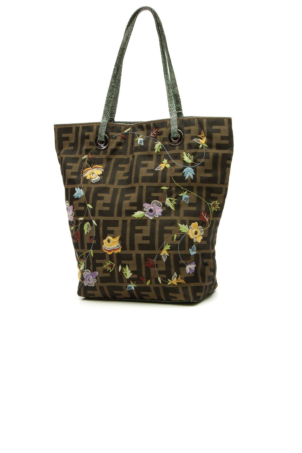 Floral Embroidered Small Tote Bag - Zucca