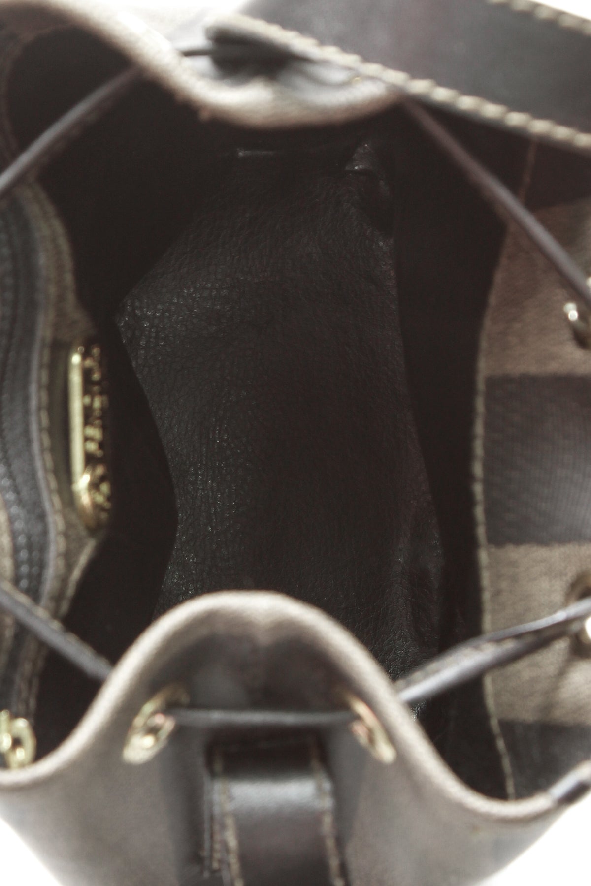 Vintage Striped Mini Bucket Bag - Black/Beige