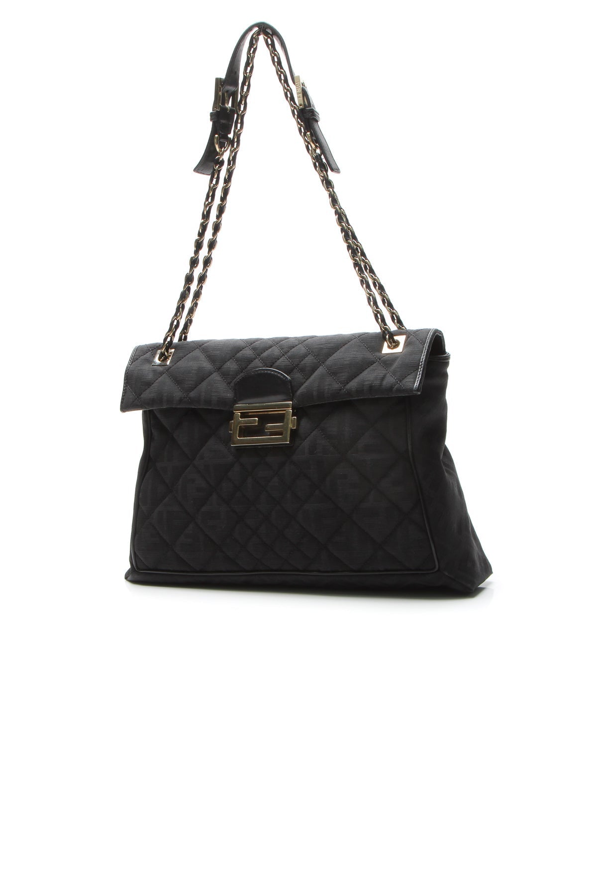 Maxi Quilted Baguette Flap Bag - Black