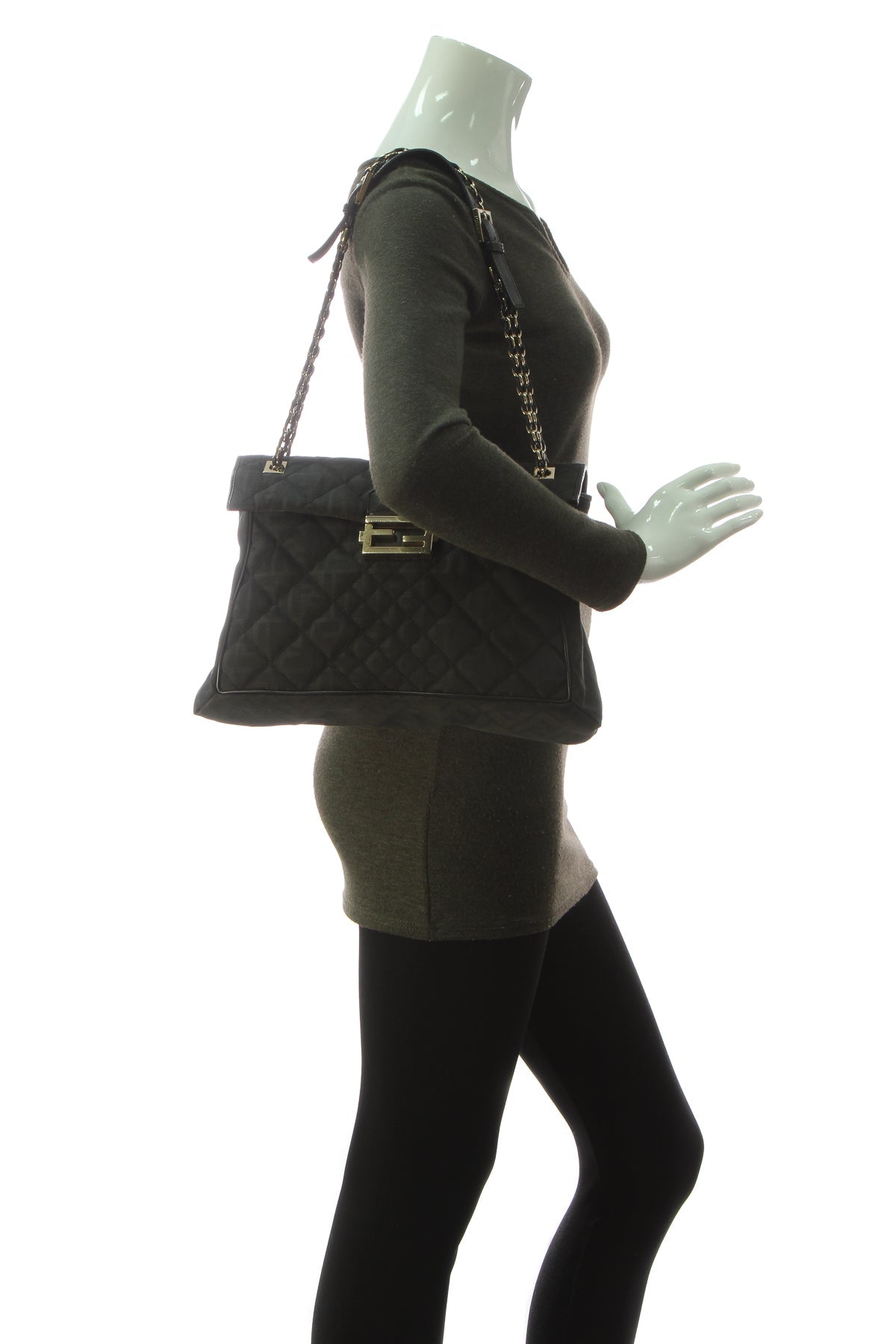 Maxi Quilted Baguette Flap Bag - Black