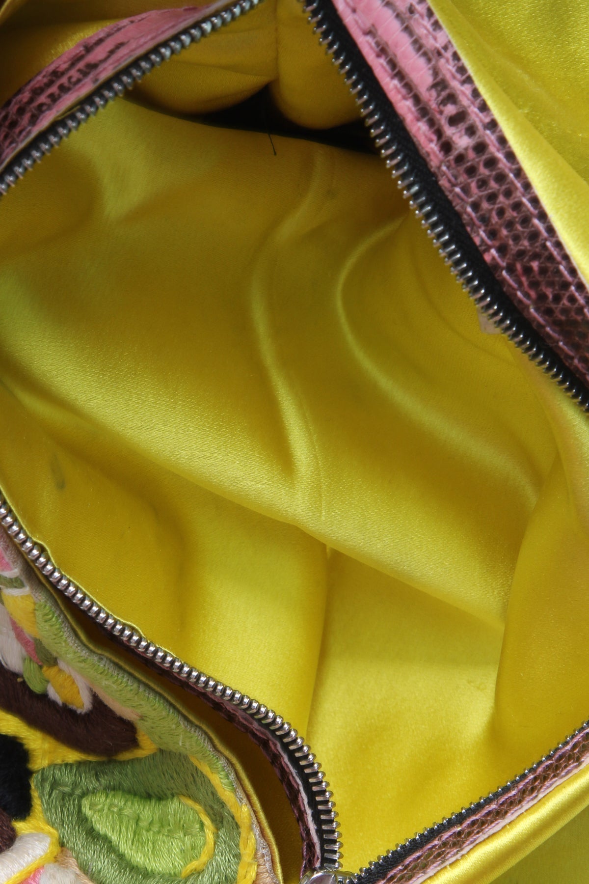 Embroidered Flowers Baguette Bag - Multicolor