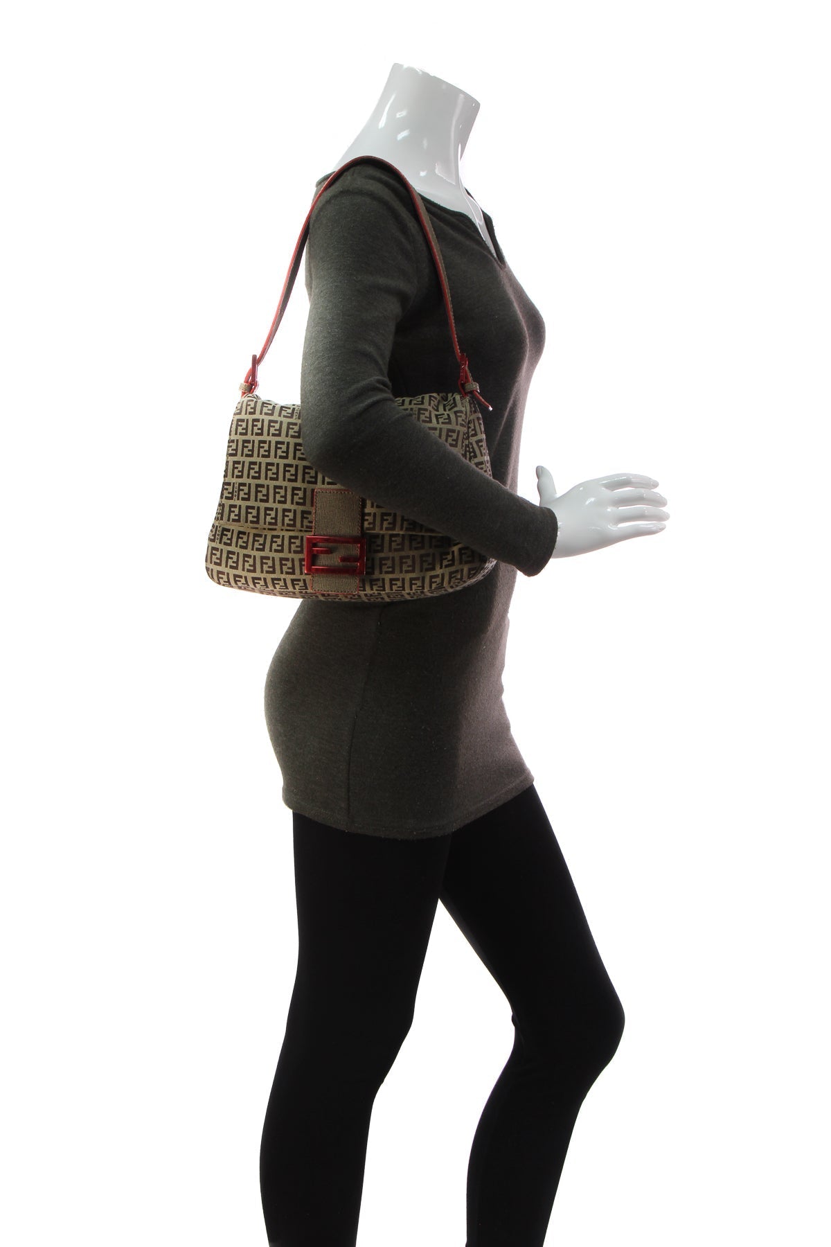 Zucchino Mama Baguette Bag - Brown/Red