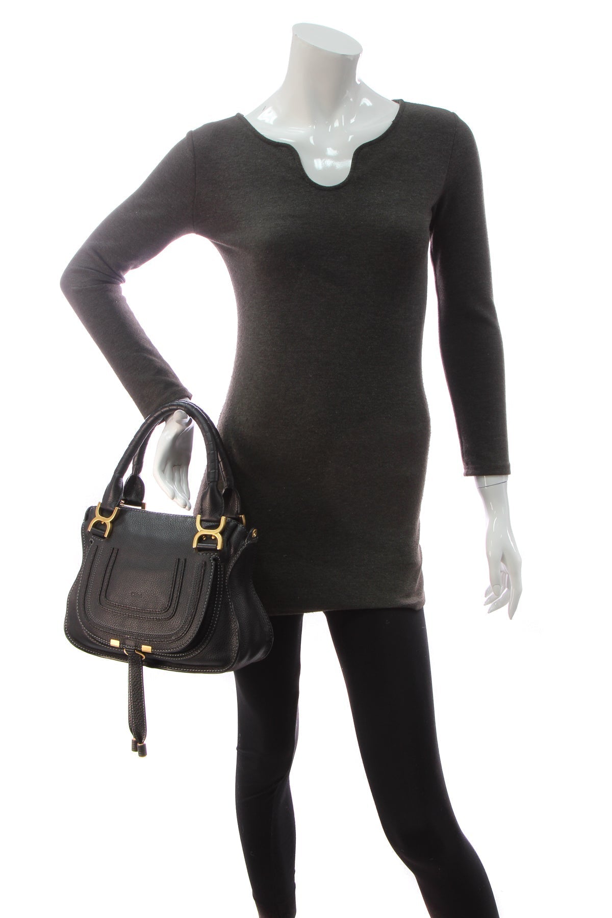 Marcie Small Satchel Bag - Black