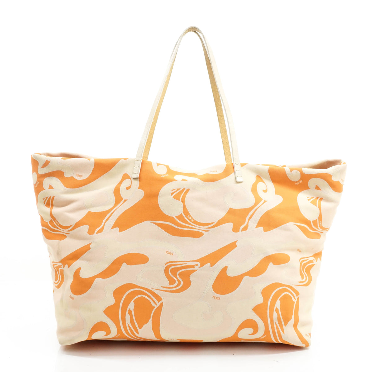 Fendi Tote Bag Orange Fabric