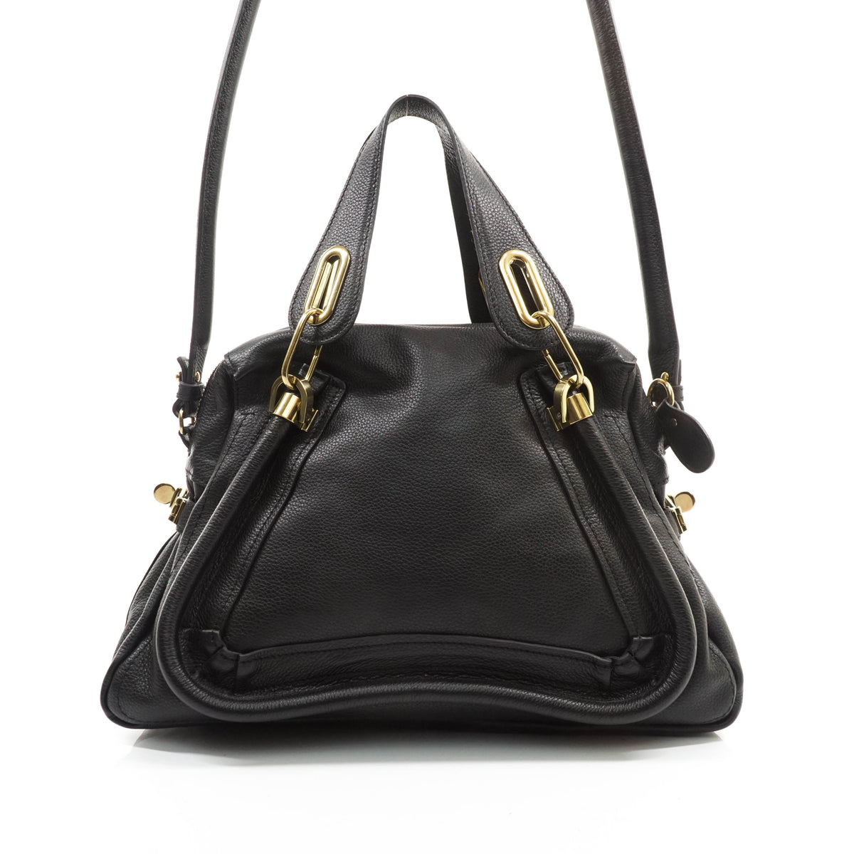 Chloe Paraty Hand Bag Leather Black