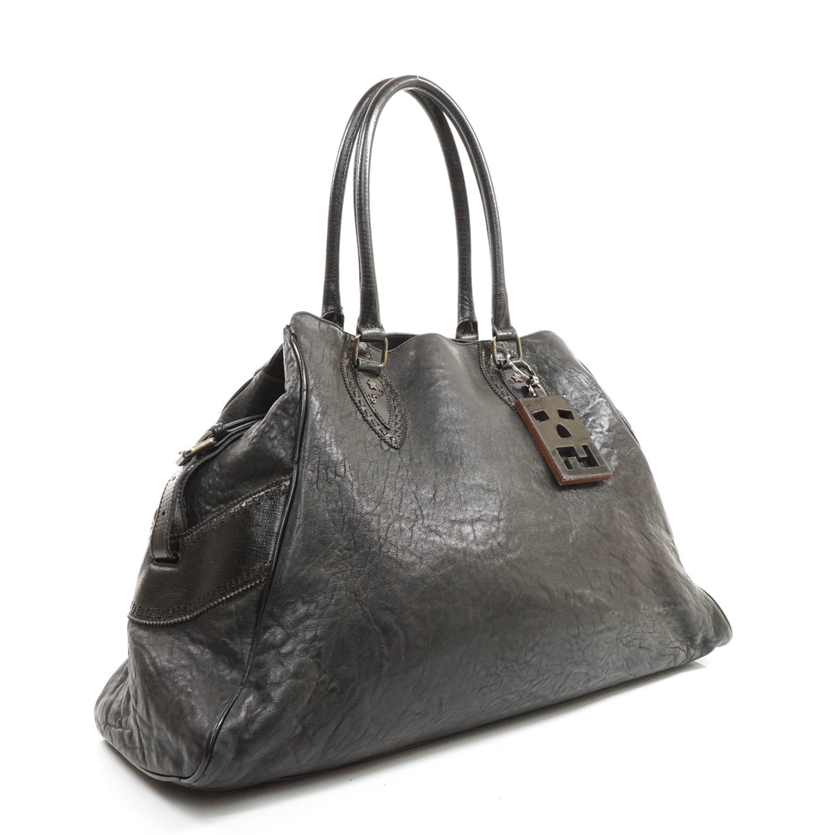 Fendi Tote Bag Leather Black